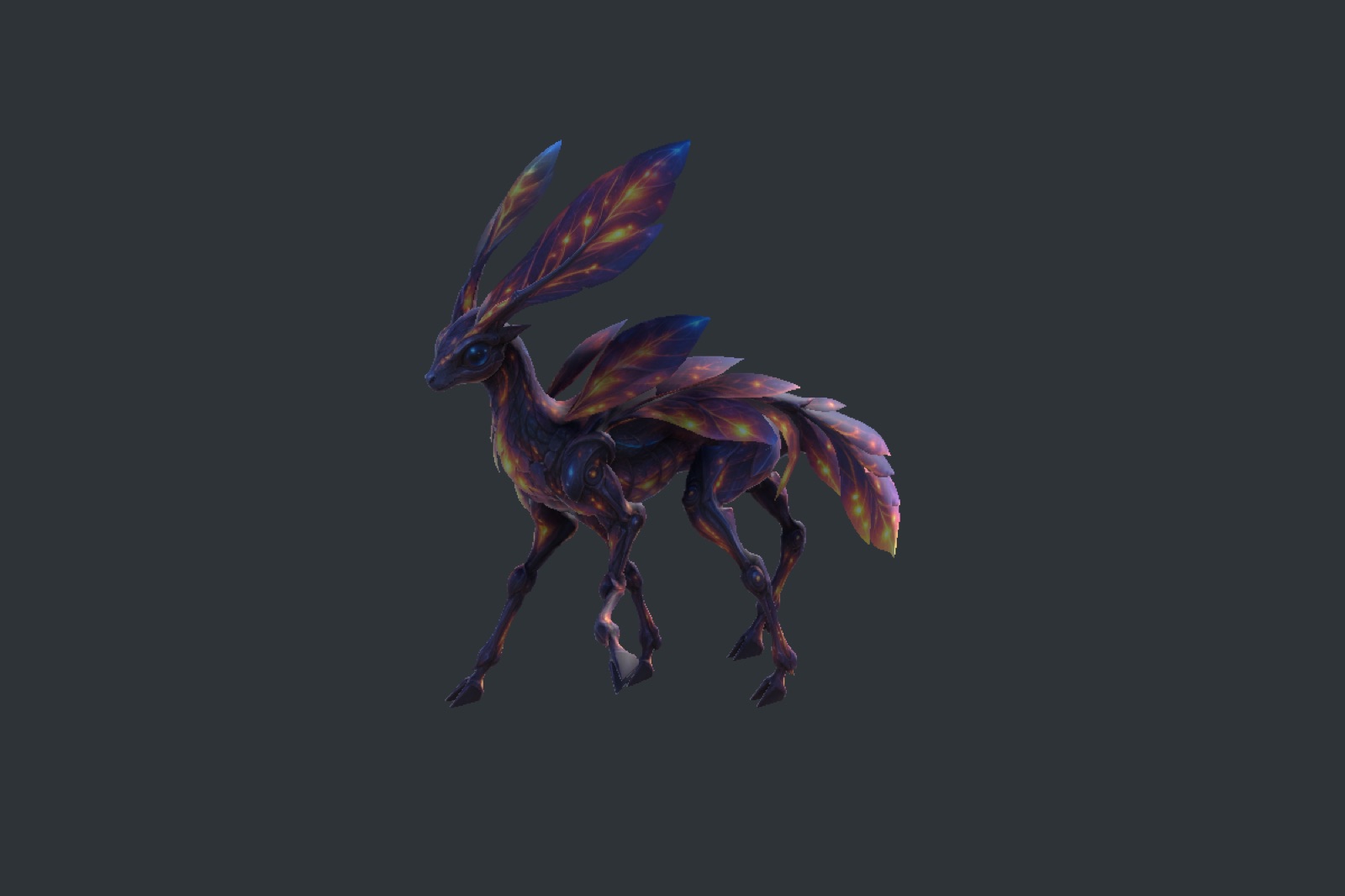 The creature rendered in Unity mid-stride, with its middle front leg lifting