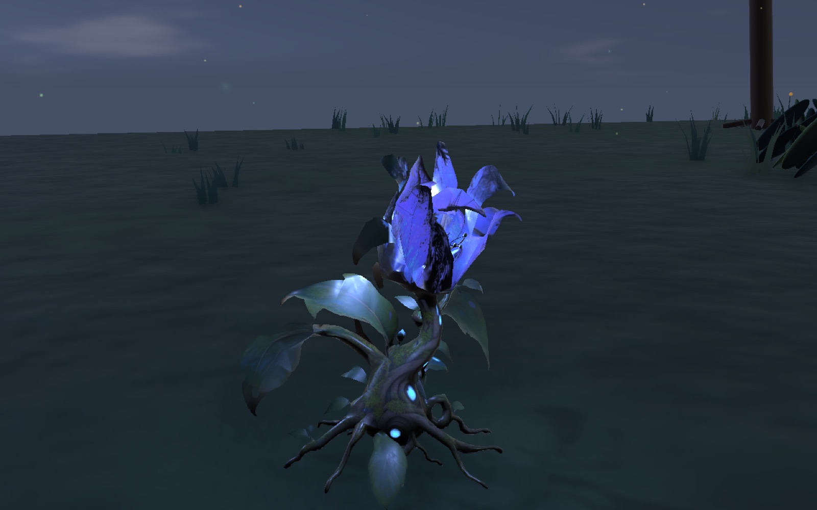 Dormant bud at night, in the test scene