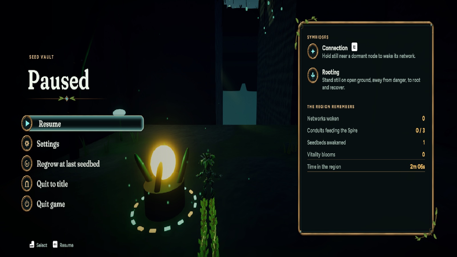 Drawn pause menu and journal