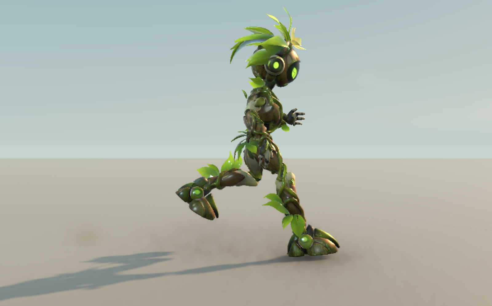 The Seed running in the grounding test: the planted foot meets the ground